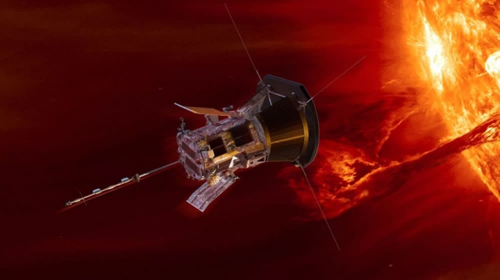 Imagem da sonda da NASA parker solar probe a vigilar o sol