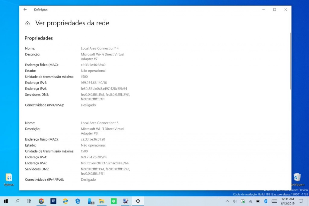 Windows 10 Microsoft interfaces rede configuração
