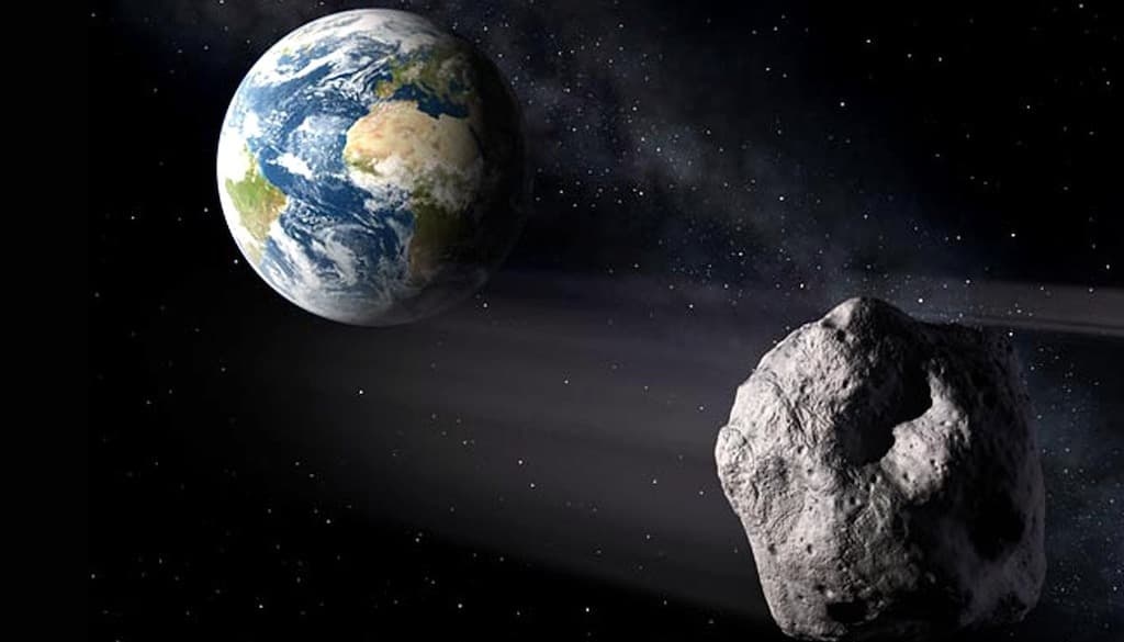 Imagem ilustração asteroide que se encaminha para a terra