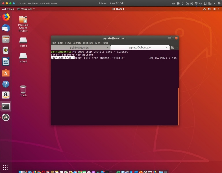 install visual studio code ubuntu terminal
