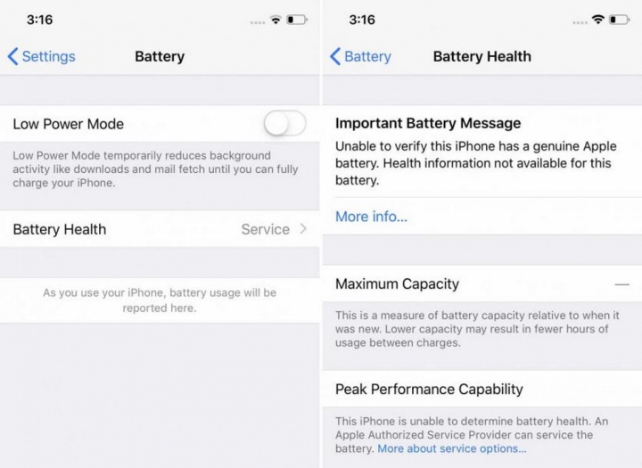 Apple iPhone bateria troca oficiais