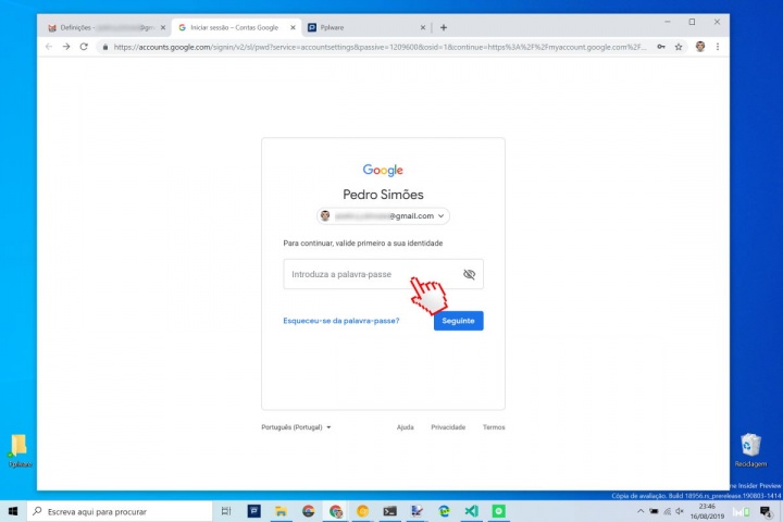 Gmail password Google mudar rapidamente