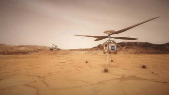 Imagem rover helicóptero da NASA para voar em Marte