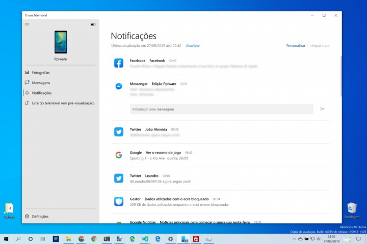 Windows 10 Android notificações Microsoft smartpphone