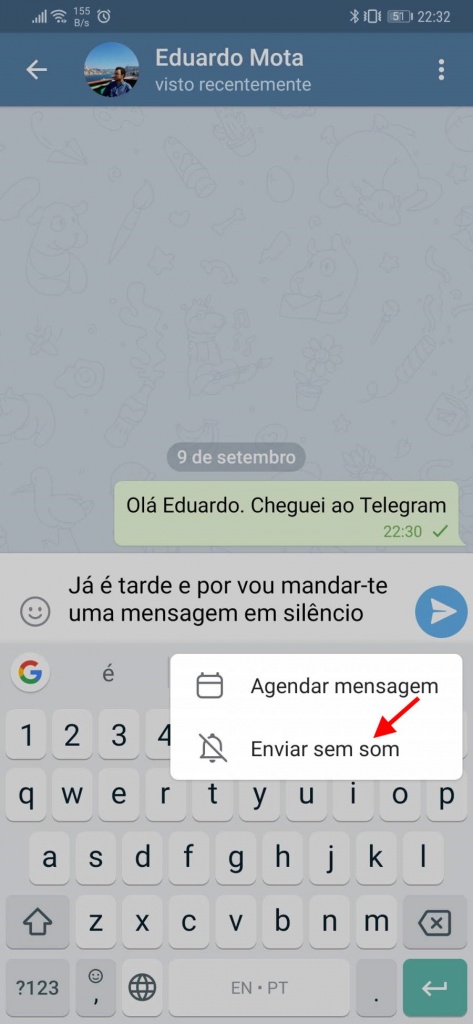 Telegram mensagens silenciosas agendar segurança