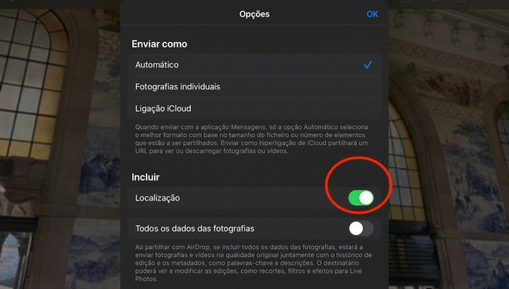 Apple Metadados fotografias privacidade iOS 13
