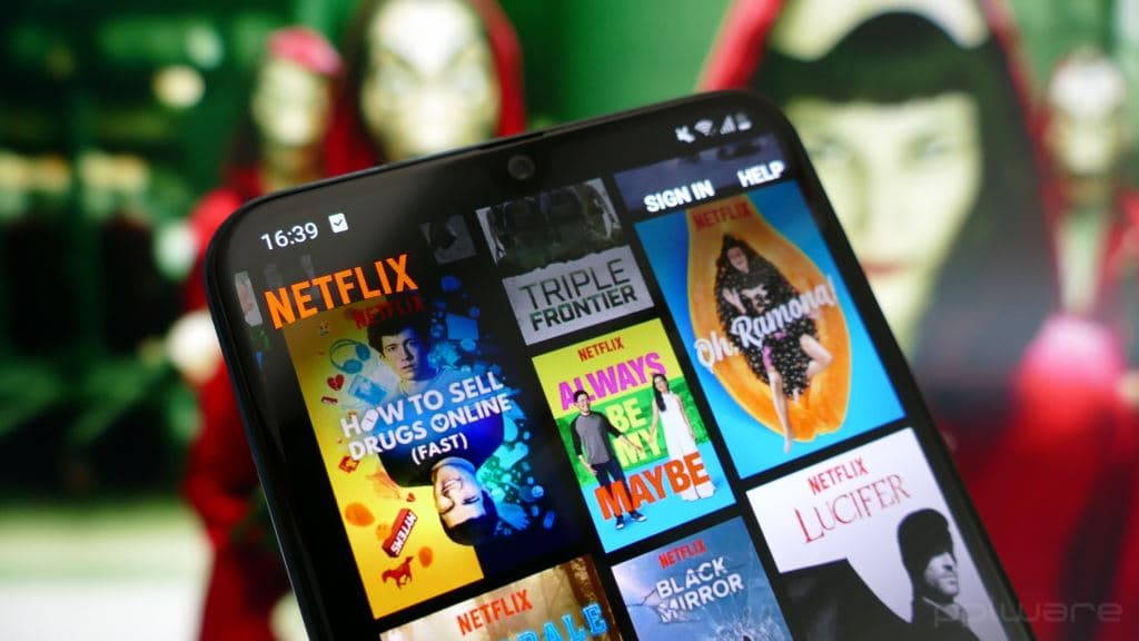 Netflix Android app interface velocidade