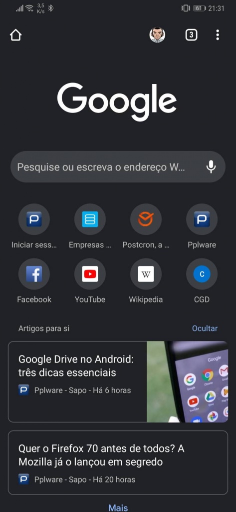 Google Chrome Android dark mode browser