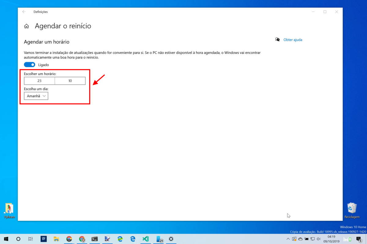 Windows 10 atualização instalação reagendar Microsoft