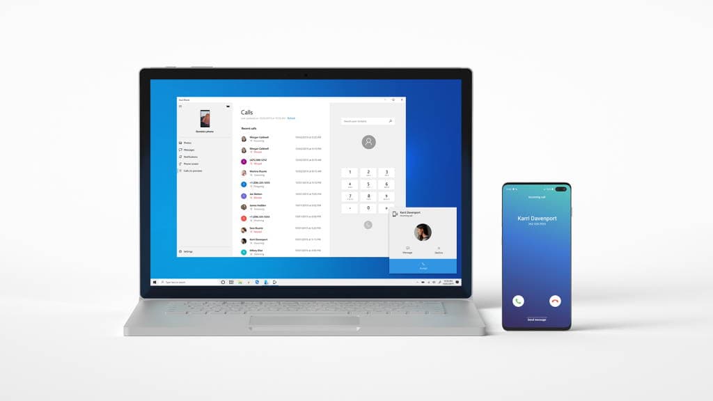 Windows 10 Android chamadas smartphone Microsoft