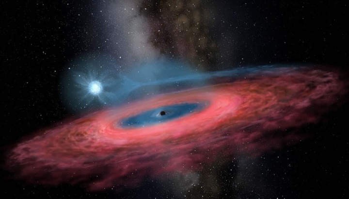 Imagem gráfica de um buraco negro colossal que não deveria existir