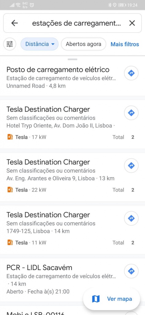 Google Maps carros elétricos novidades