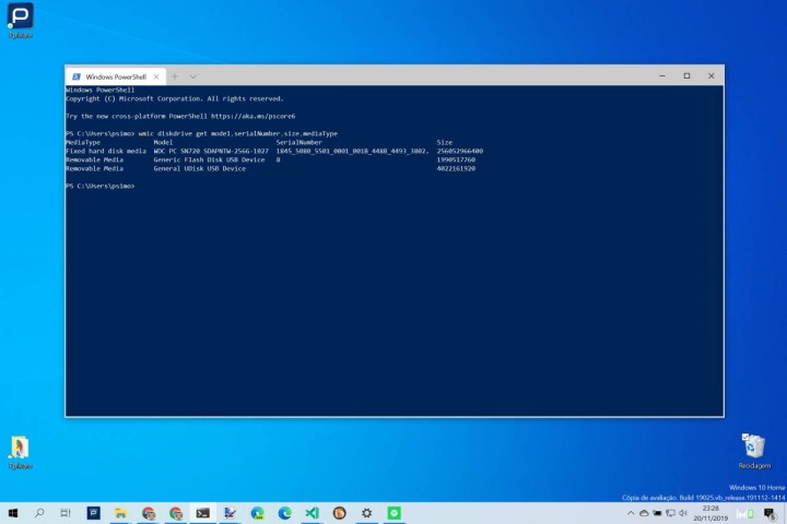 Windows 10 disco USB comando informação