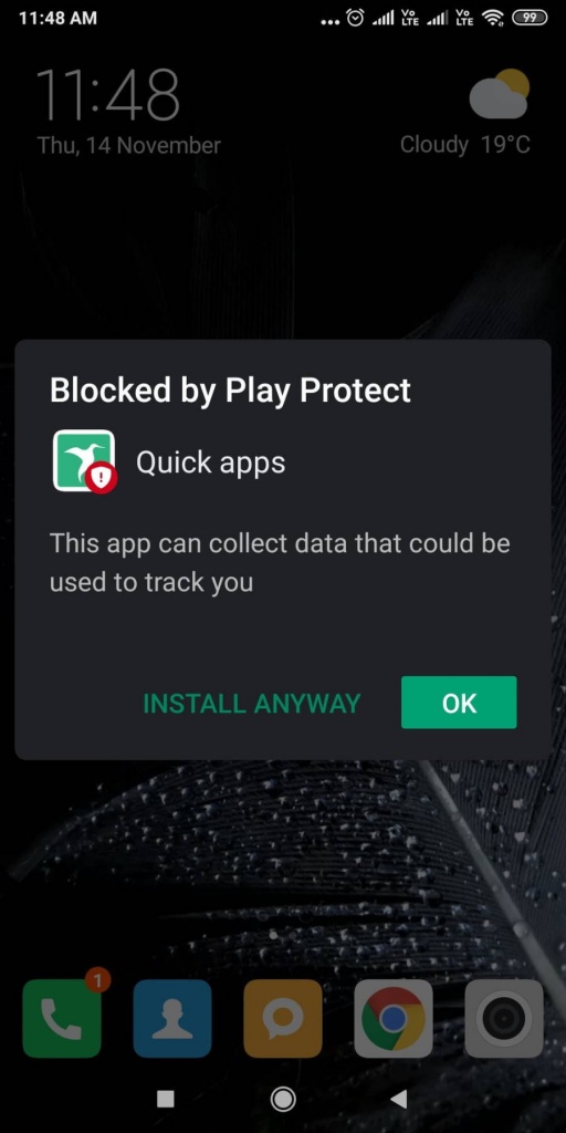 Quick Apps Xiaomi Play Protect Android Google