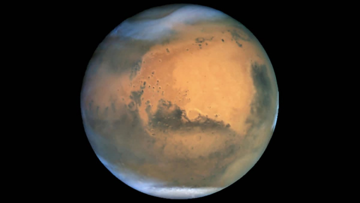 Imagem de Marte com os polos gelados, terá água