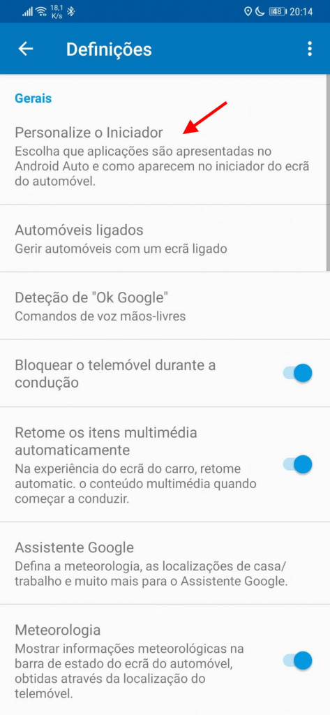 Android Auto apps ecrã Google