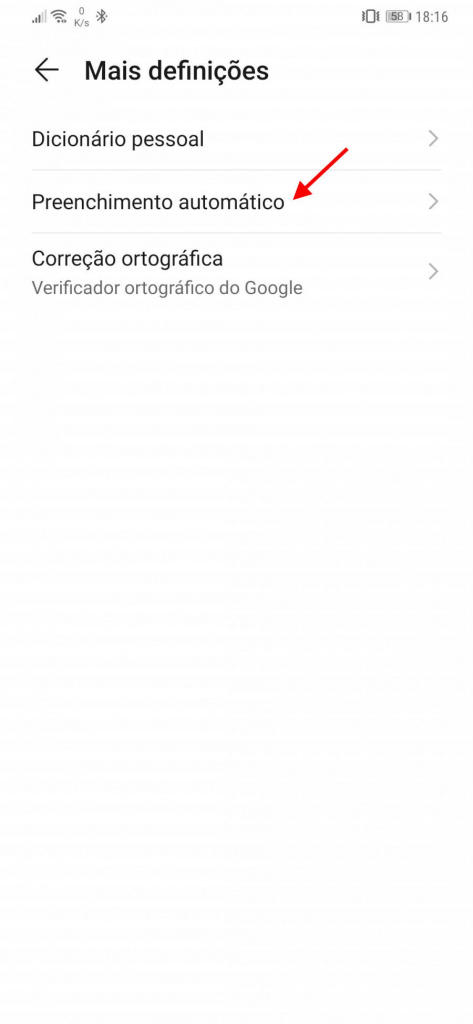 Android Google preenchimento automático passwords