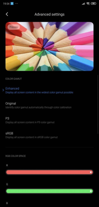 Xiaomi MIUI 11 ecrã smartphones cores