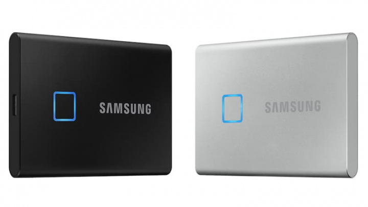 Samsung apresenta SSD que parece um cartão de crédito e tem sensor de impressões digitais portátil compacto T7 Touch CES 2020