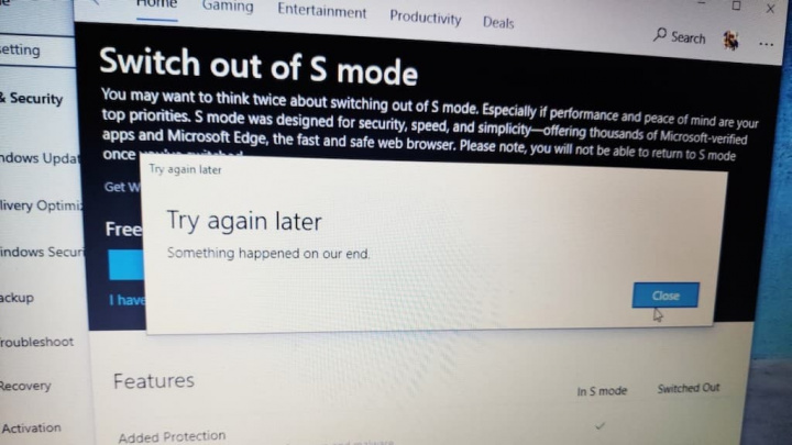 Então, Microsoft? Surface estão com problemas ao desligar o Windows 10 em modo S