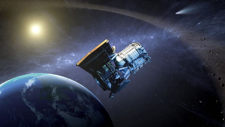 Imagem representação de observatórios caça asteroides da NASA