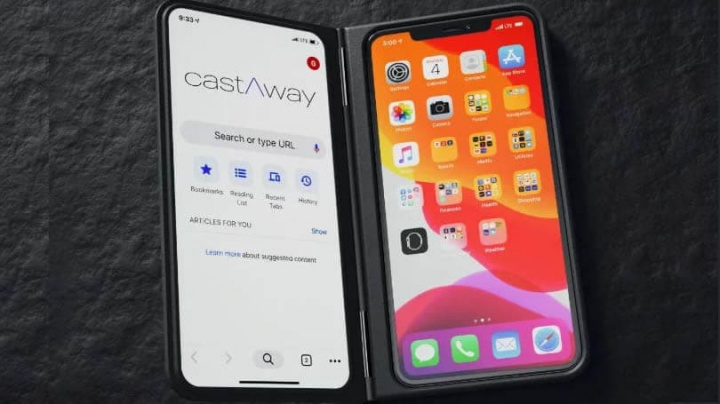 Imagem de um ecrã extra para o seu smartphone com a marca castAway