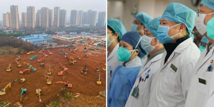 Construção do hospital e médicos chineses