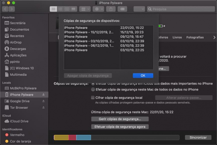 macOS Catalina: Saiba como gerir os backups do seu iPhone