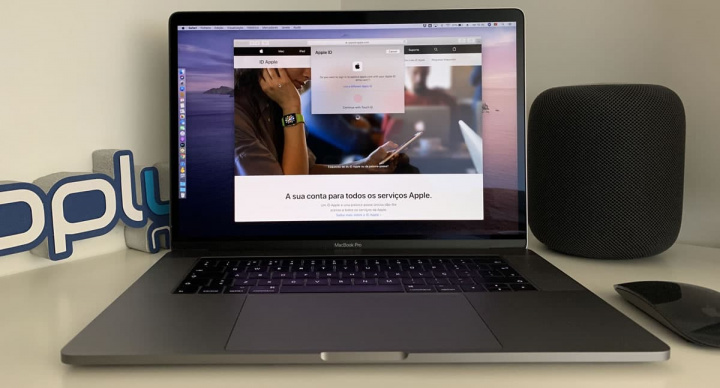 Imagem computador MacBook Pro a solicitar o ID Apple
