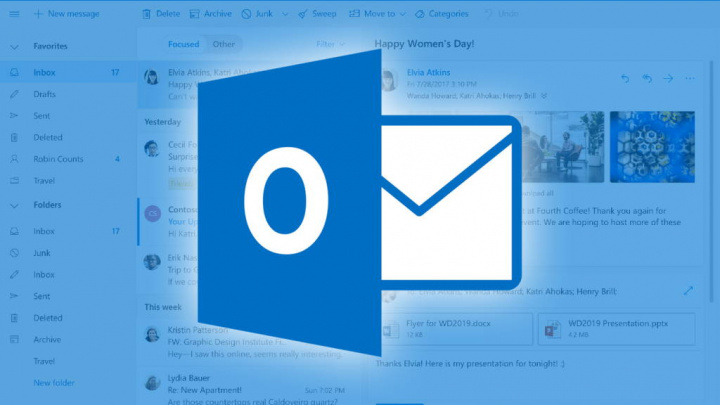 Outlook Windows 10 email imagens