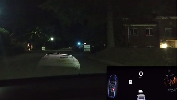 Imagem do sistema fantasma usado para enganar o Tesla Model X e o seu piloto automático