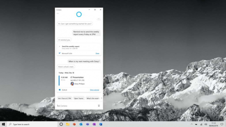 Cortana Microsoft focada assistente virtual tarefas