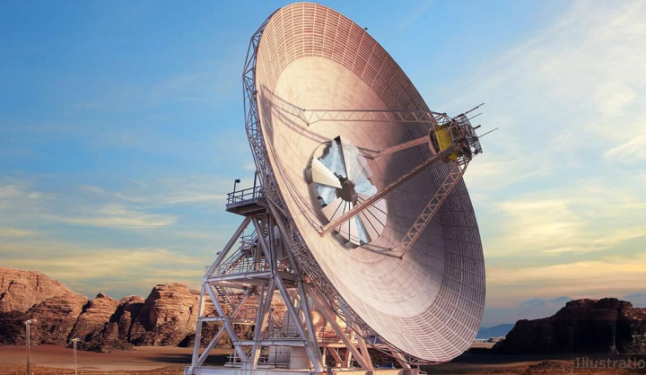 Imagem antena Laser usada pela NASA para comunicar da Terra até Marte