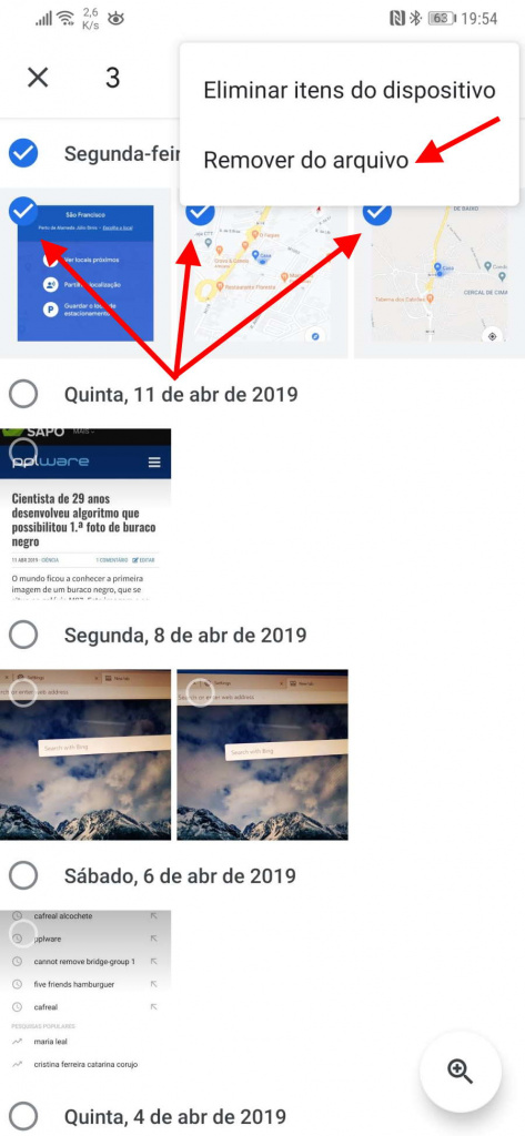 Google Photos imagens esconder Android