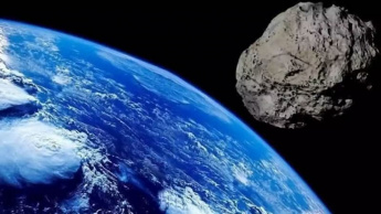 Imagem ilustração de asteroide que passará pelo planeta Terra em abril