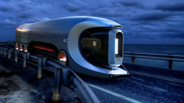 Imagem de conceito camião elétrico Bugatti que confrontará o Semi da Tesla