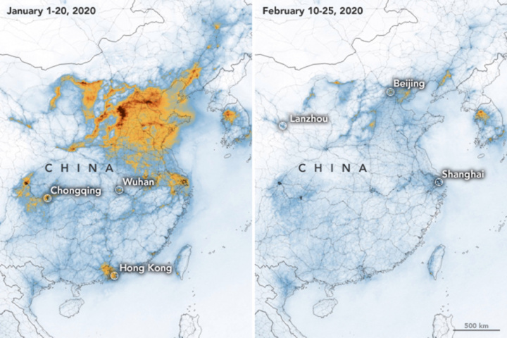 Coronavírus: Poluição na China baixa drasticamente