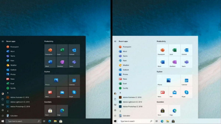 Windows 10 Menu Iniciar Microsoft Live Tiles ícones