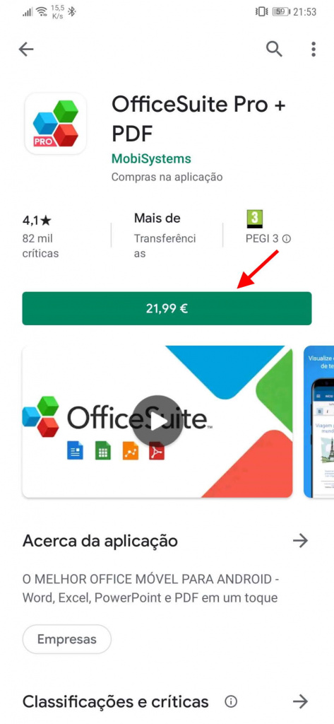 MEO Play Store Android pagar apps