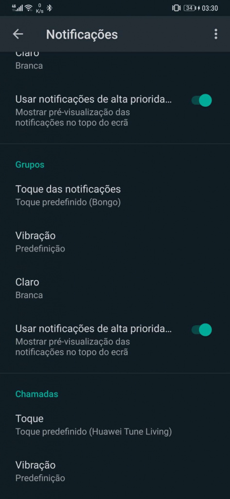 WhatsApp notificações configurações alertas mensagens