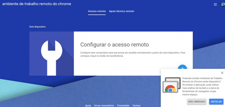 Chrome Remote Desktop: Acesso remoto à sua máquina