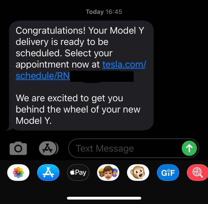 Imagem mensagem para levantar o Tesla Model Y