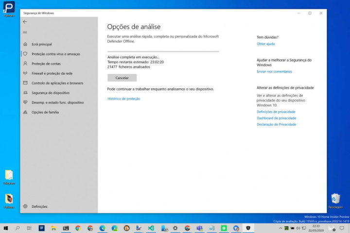 Windows Defender atualização problema segurança Windows 10