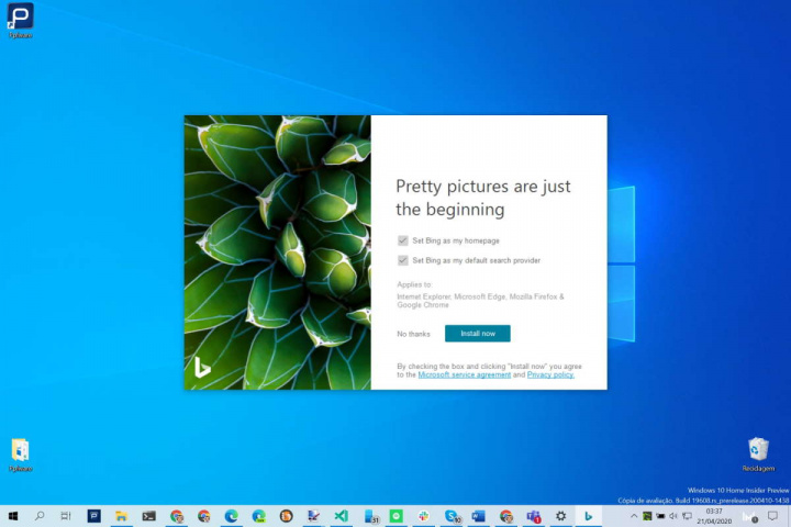 Bing imagens desktop Windows 10 app