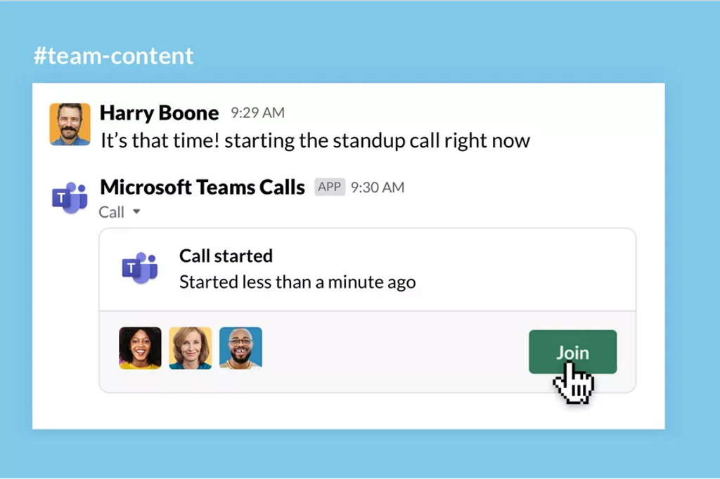 Slack Teams Microsoft chamadas vídeo