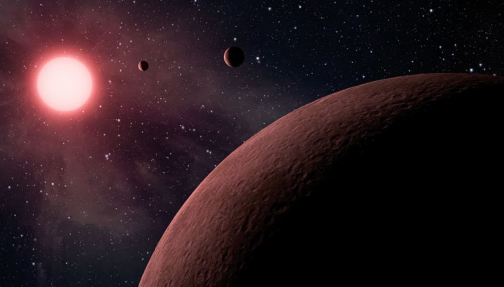Imagem planeta Kepler-88 d perto da sua estrela