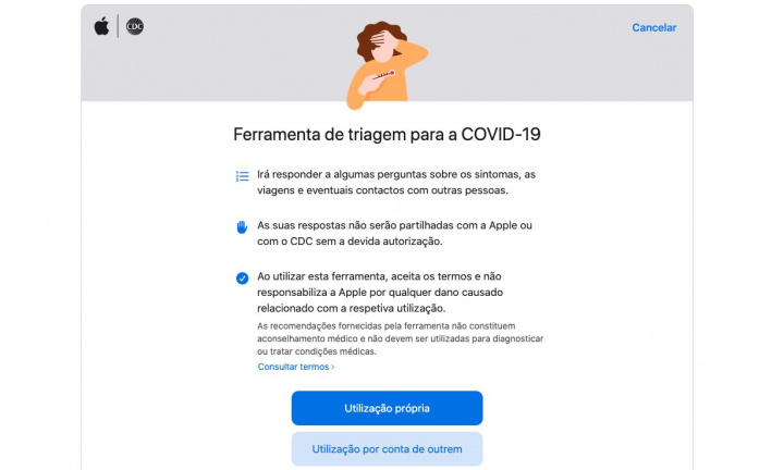 COVID-19: Faça um auto-diagnóstico com a ferramenta da Apple