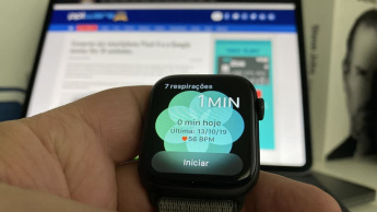 Imagem Apple Watch com modo Respirar ativo