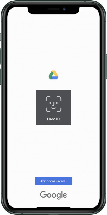 Imagem Google Drive para iOS com Face ID ou Touch ID