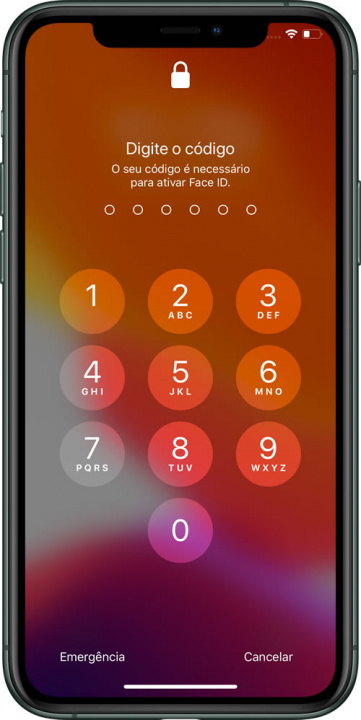 Imagem iOS 13 a pedir introdução do código segurança